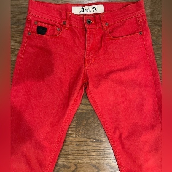 April 77 Joey colordrive red jeans 28 y2k maximalist pants E - Picture 3 of 8